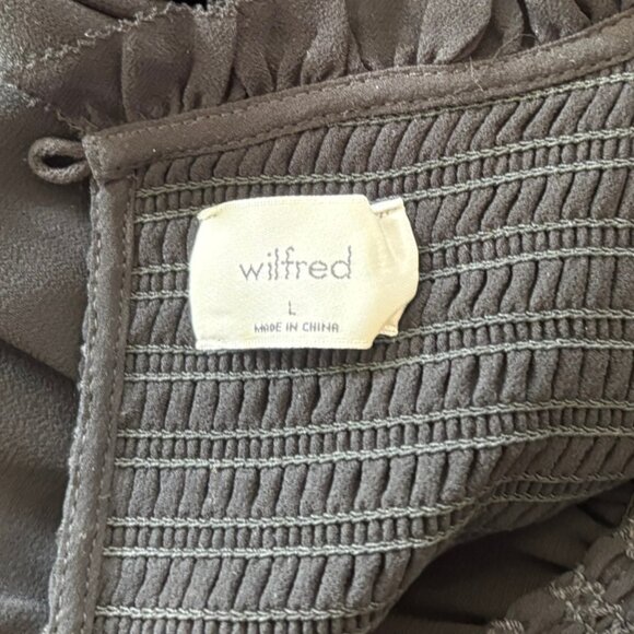 Aritzia Wilfred Semi-Sheer Black Chiffon Wuthering Blouse - Size L - Picture 4 of 6